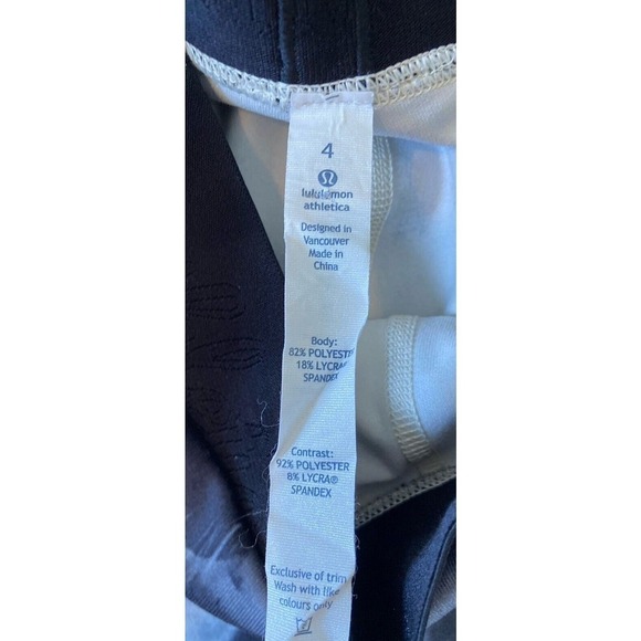 Lululemon Animal Print 2-in-1 Skirt Leggings Size 4 Women’s Black White - Picture 3 of 8